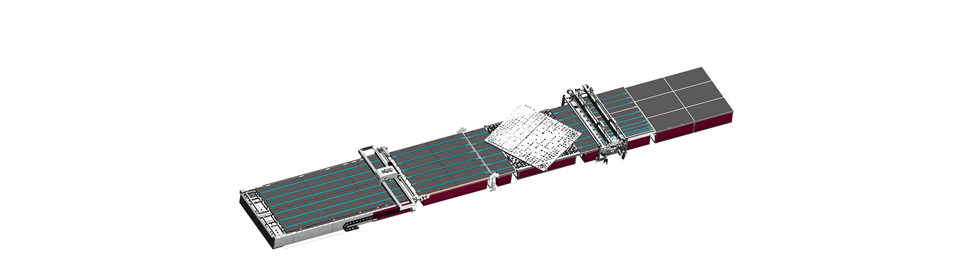 Float glass cutting breaking system